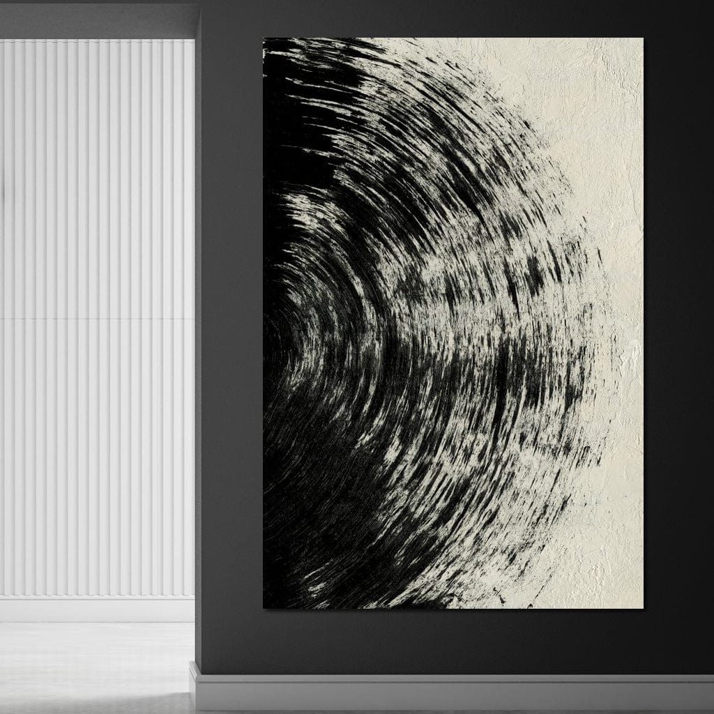Abstract Black Circle Canvas Wall Art