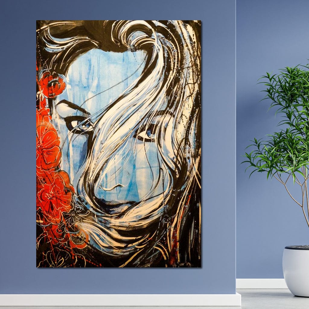Blue Girl Canvas Wall Art