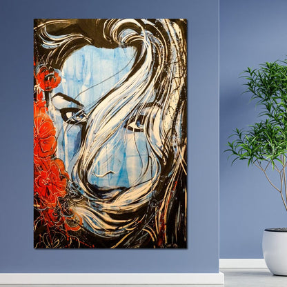 Blue Girl Canvas Wall Art
