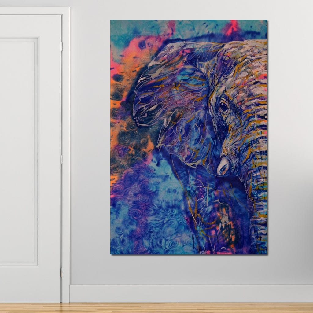 Blue Elephant Canvas Wall Art