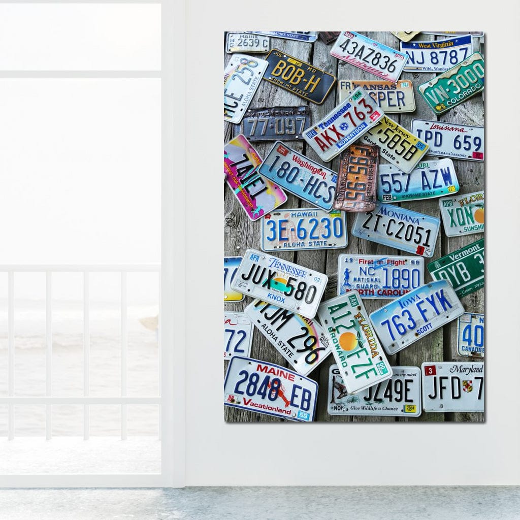 License Plates Canvas Wall Art