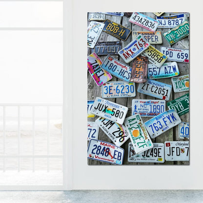 License Plates Canvas Wall Art