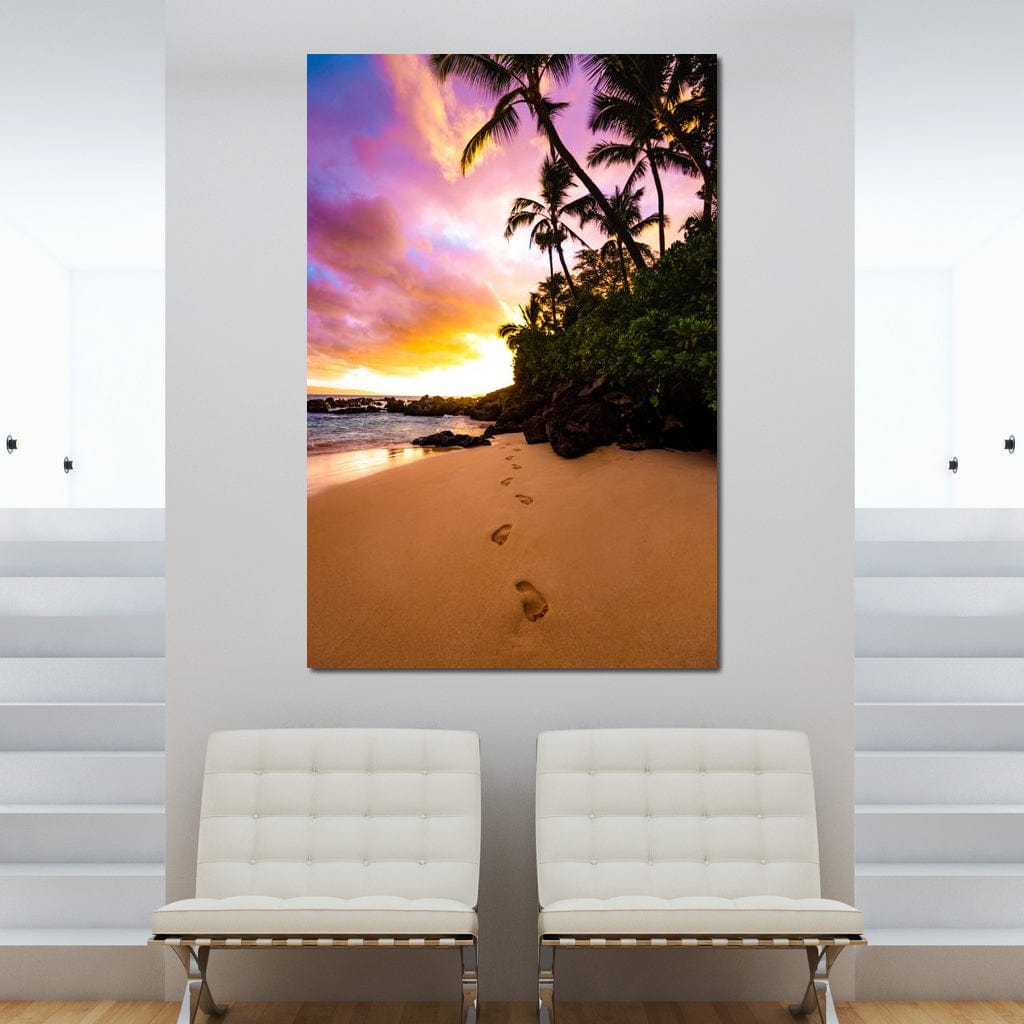 Footprints in the Sand Canvas Wall Art