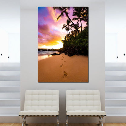 Footprints in the Sand Canvas Wall Art