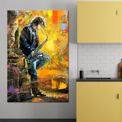 Man With Saxophone Canvas Wall Art