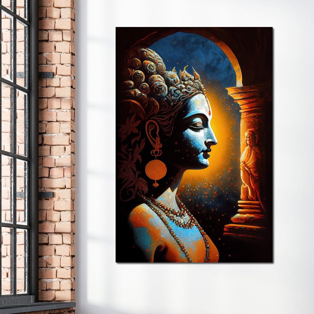 Krishna Temple Canvas Wall Art