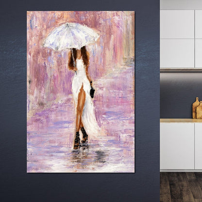 The Bridesmaid Under the Rain Canvas Wall Art