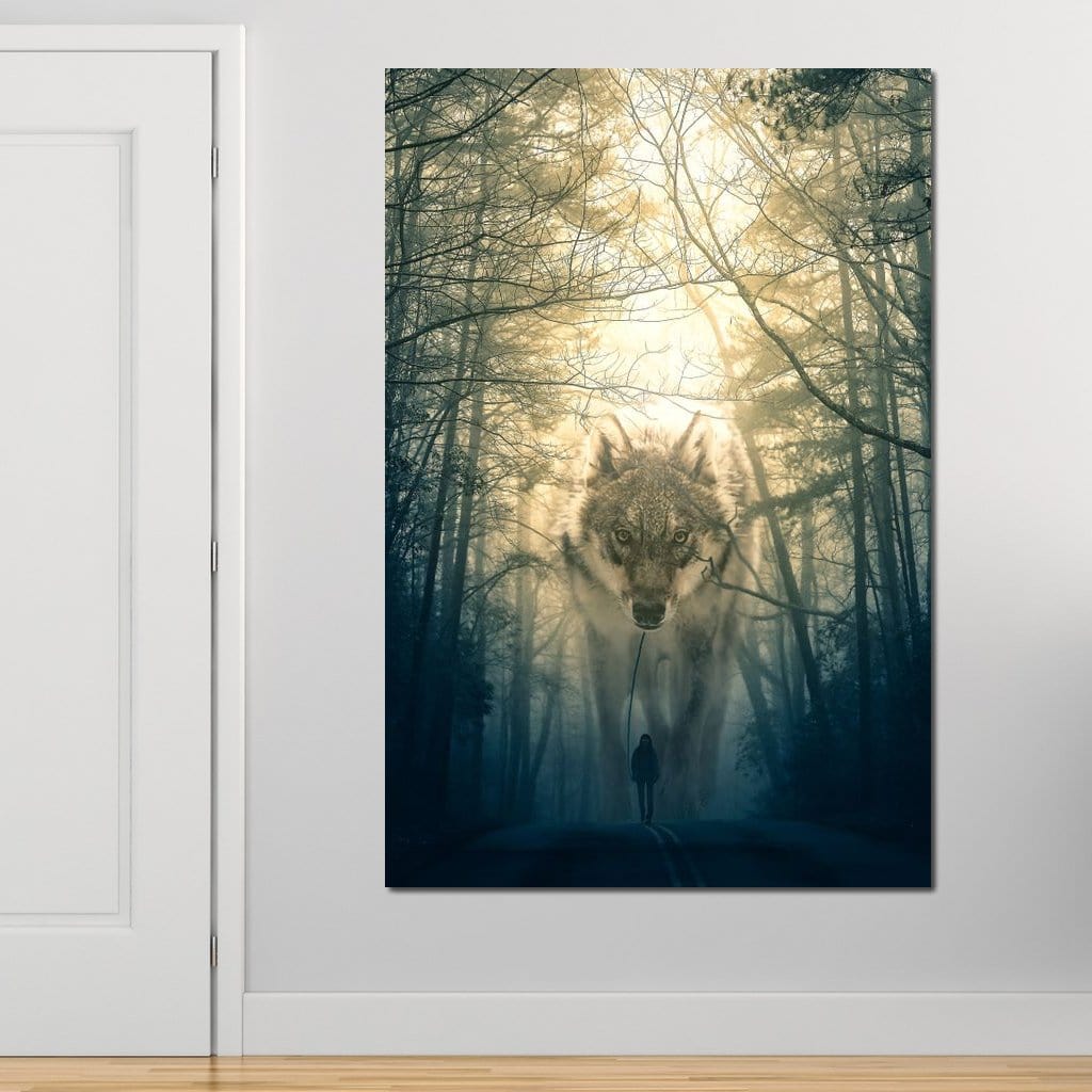 Wolf Walking - Alex Graphex Canvas Wall Art