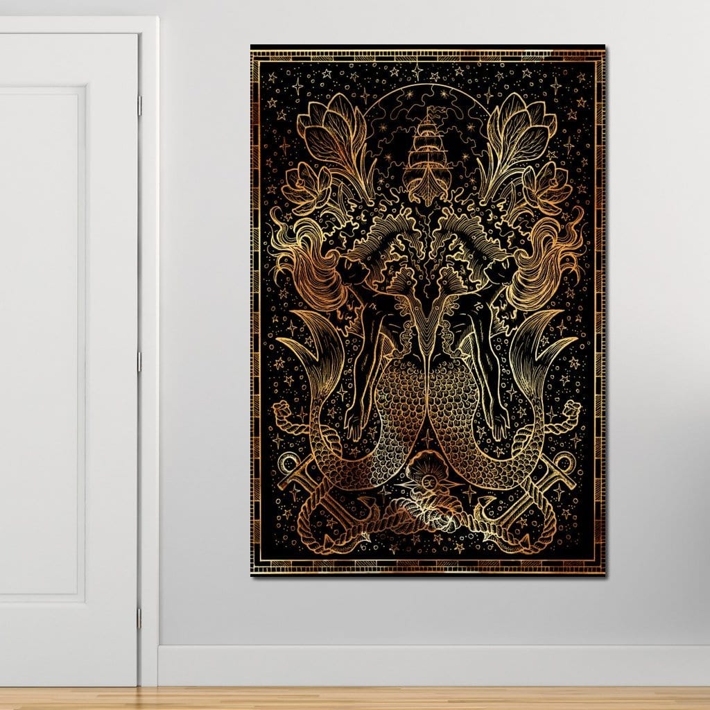 Zodiac sign Pisces Canvas Wall Art