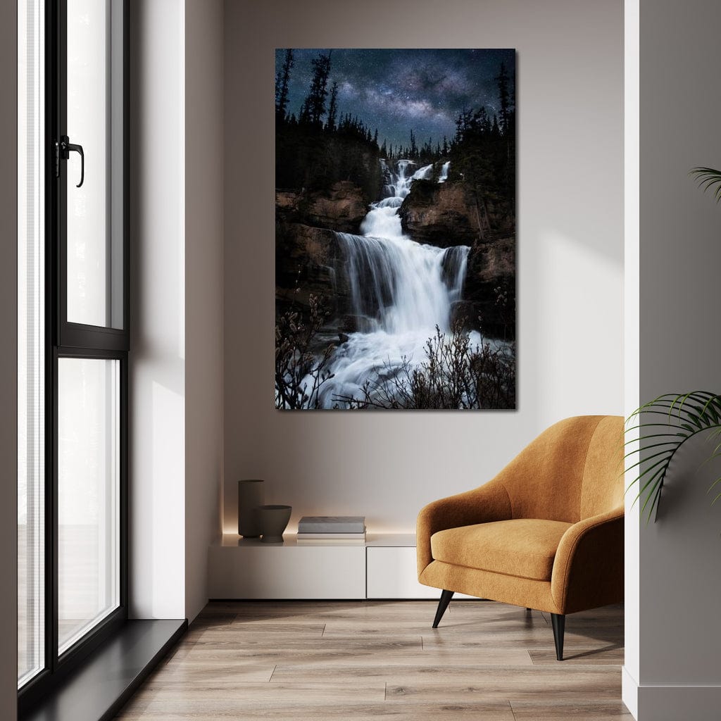 Milky Way Waterfall Canvas Wall Art