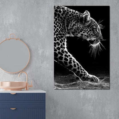 Black and white Leopard Canvas Wall Art