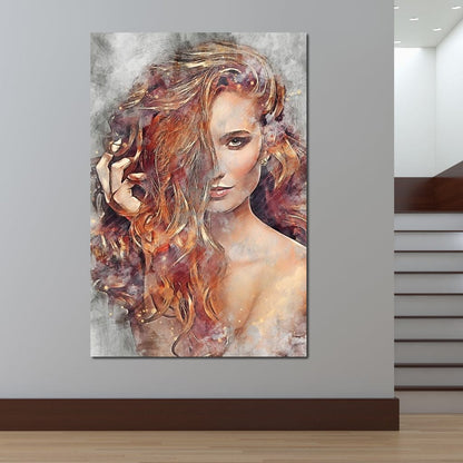Girl Watercolor 2 - Mateo Canvas Wall Art