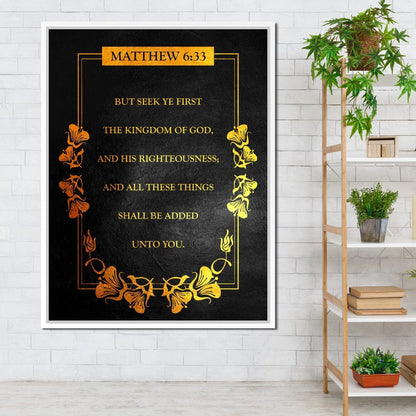 Matthew 6:33 Canvas Wall Art