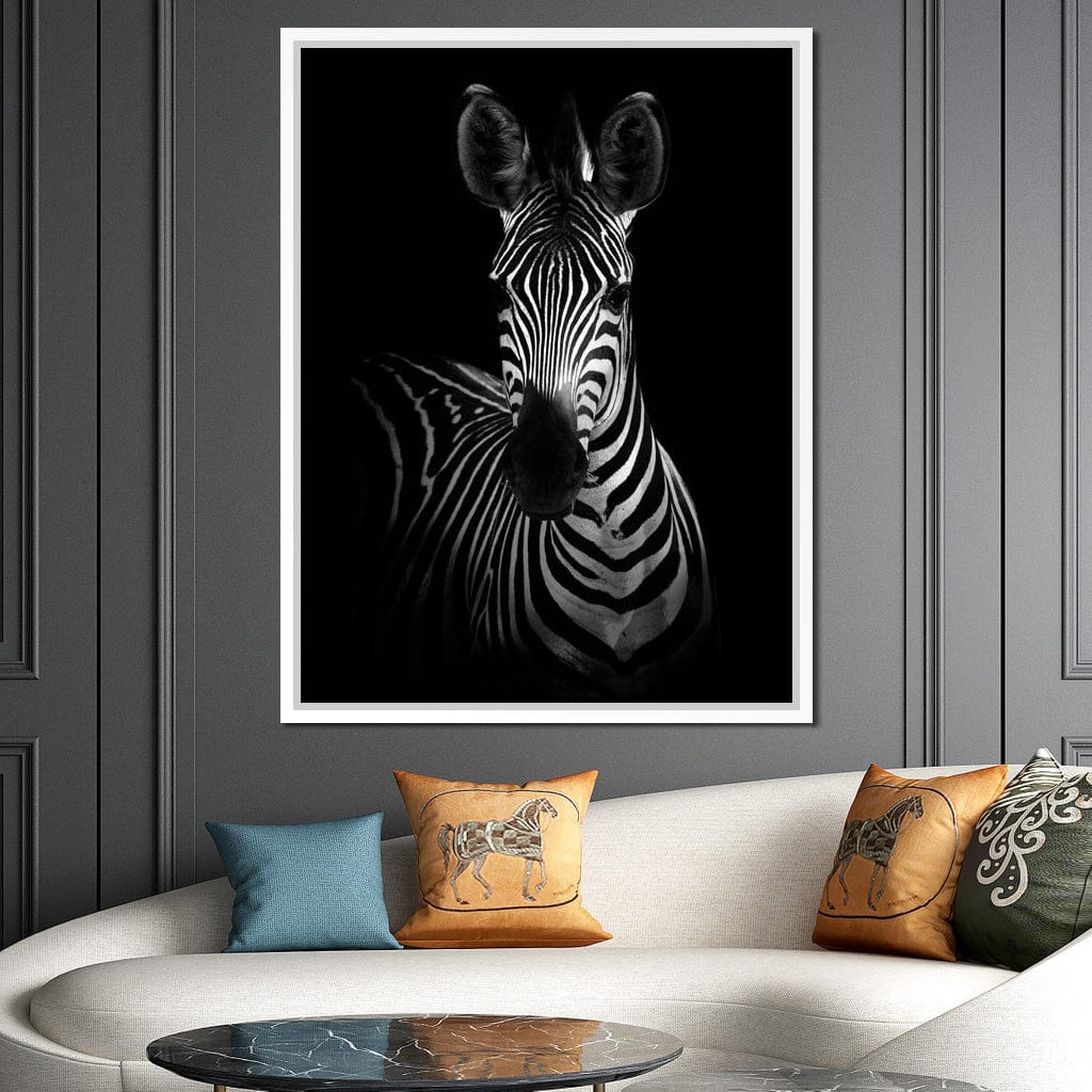 Black and White Zebra Canvas Wall Art