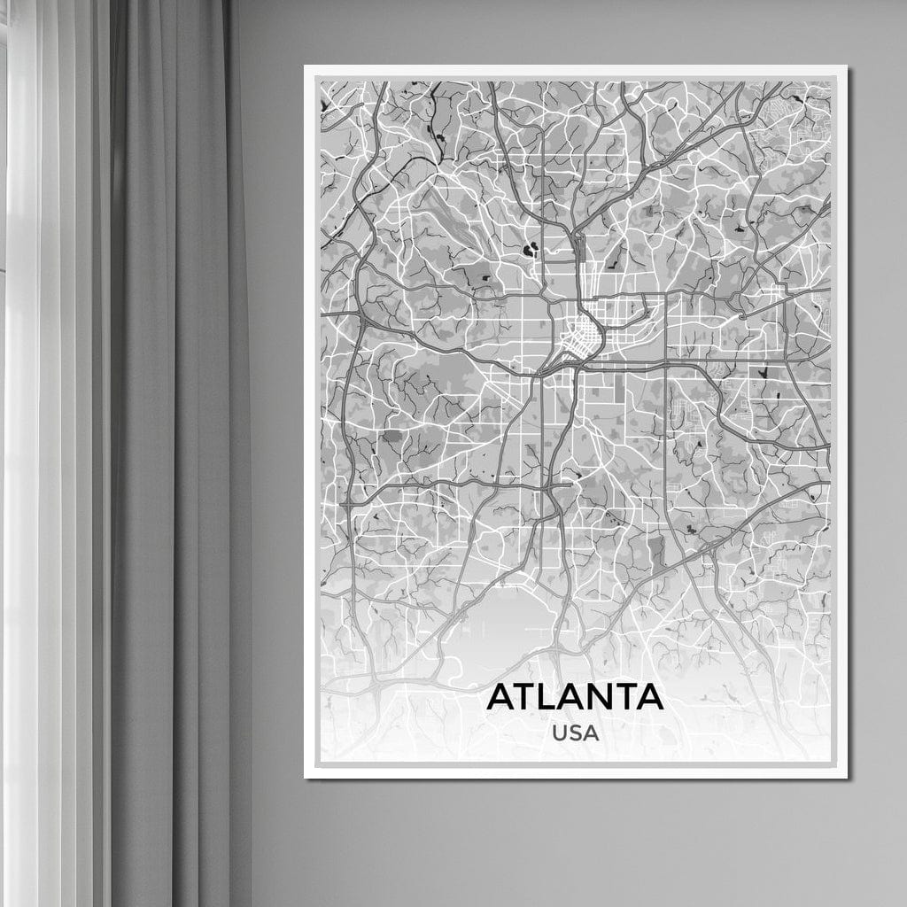 Map of Atlanta, USA Canvas Wall Art