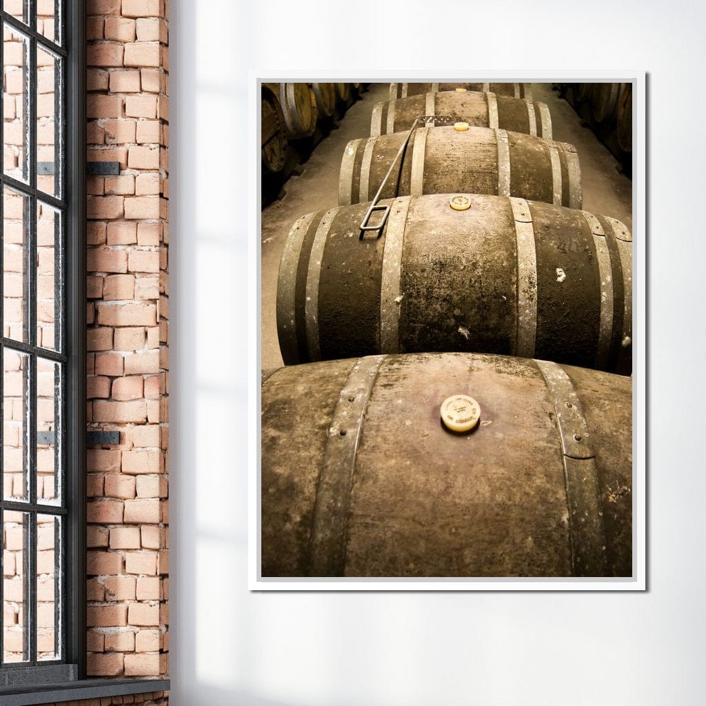 Rusted Wine Barrels Canvas Wall Art