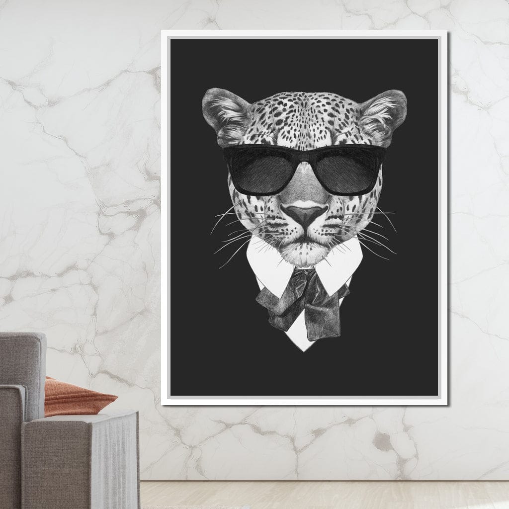 Dressed Up Leopard Canvas Wall Art