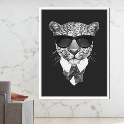 Dressed Up Leopard Canvas Wall Art