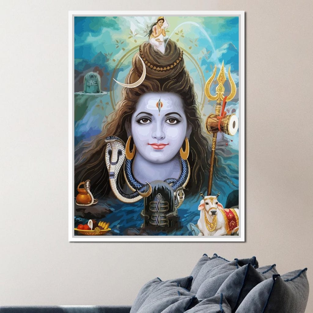 Lord Shiva Portrait Canvas Wall Art