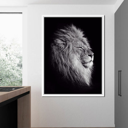 Black and White Lion King Canvas Wall Art