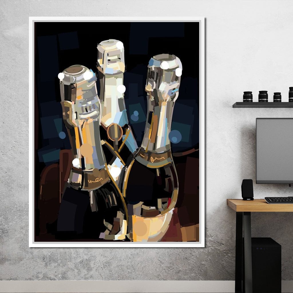 Champagne Bottles Canvas Wall Art