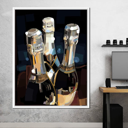 Champagne Bottles Canvas Wall Art