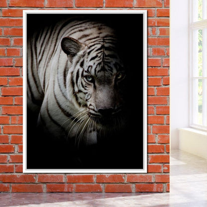 Black and White Tiger Canvas Wall Art