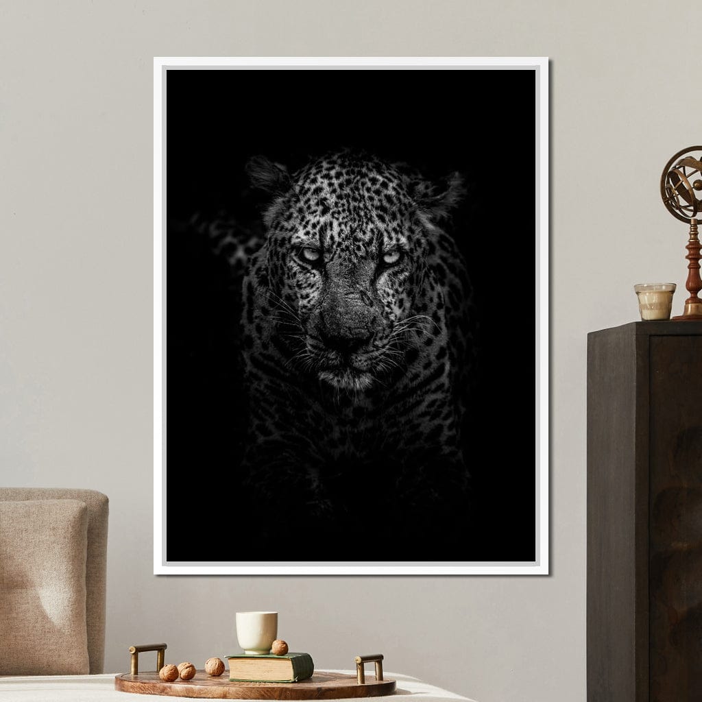 Leopard Black & White Canvas Wall Art