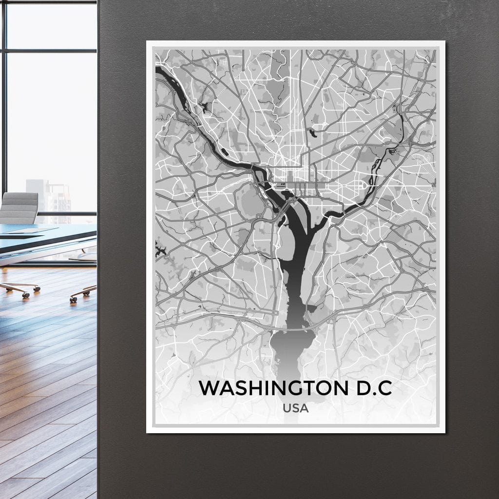 Map of Washington, USA Canvas Wall Art