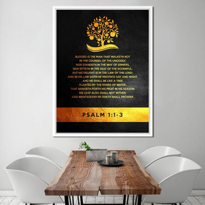 Psalm 1:1-3 Canvas Wall Art