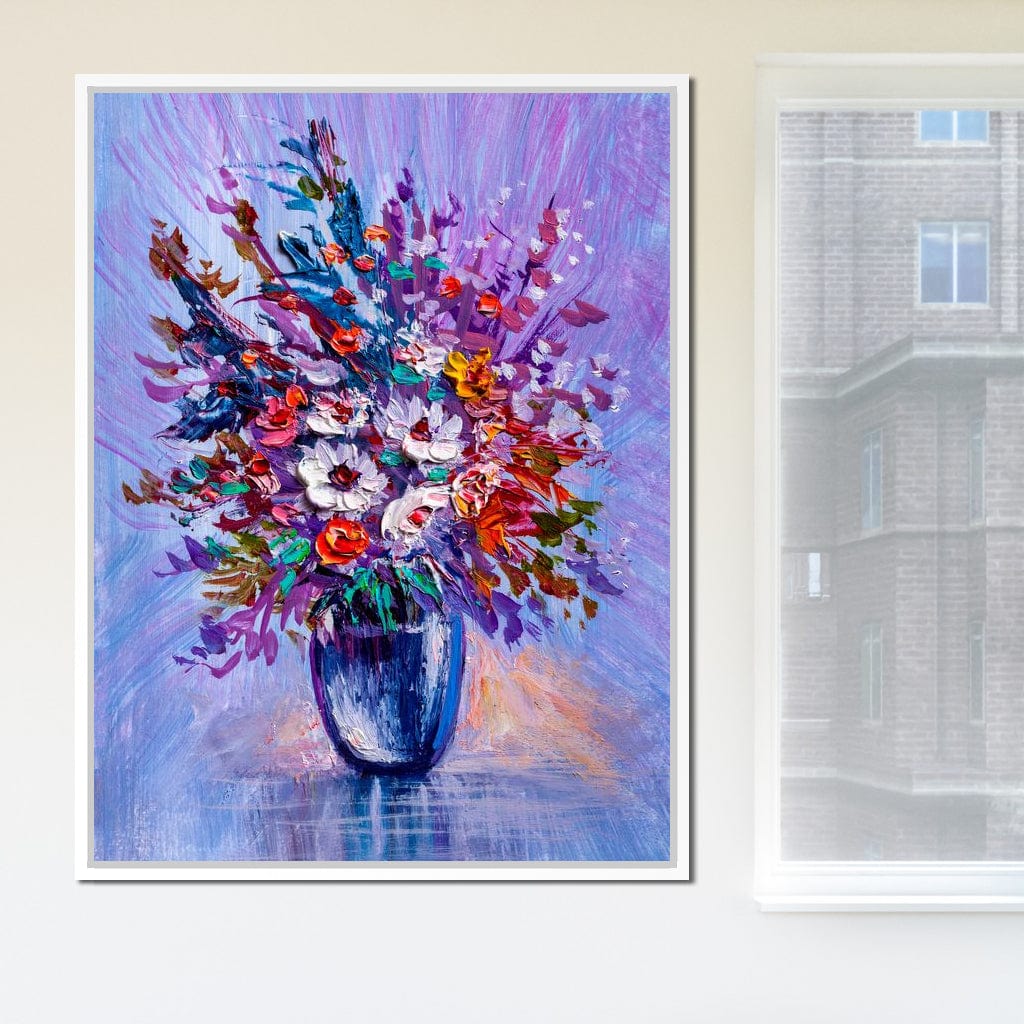 Multicolored Flowers Bouquet Canvas Wall Art