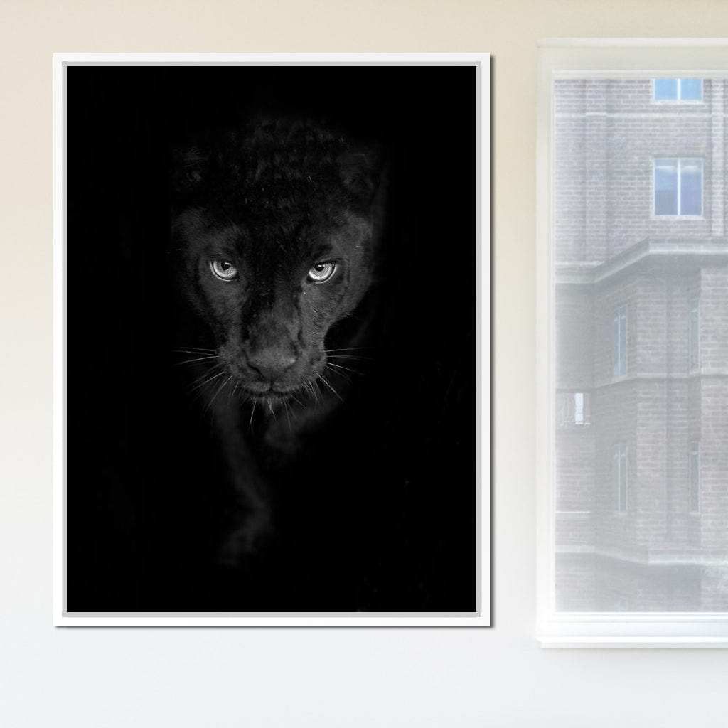 Black and White Panther Canvas Wall Art