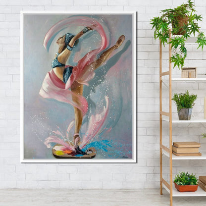 Ballet Dancer Artist Palette Canvas Wall Art