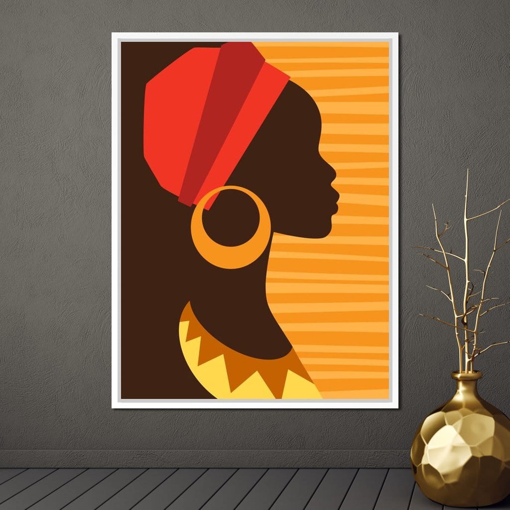 African Woman Profile Canvas Wall Art
