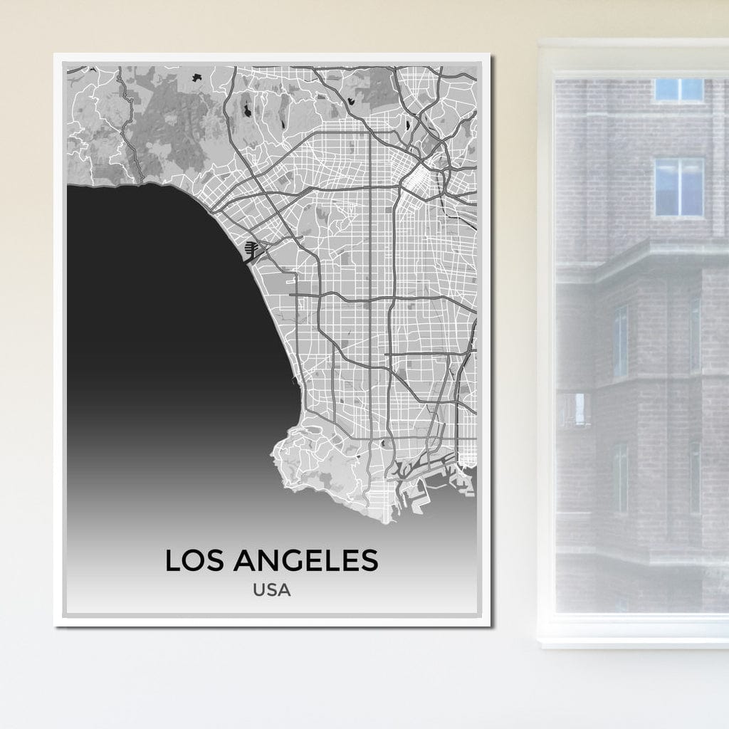 Map of Los Angeles, USA Canvas Wall Art