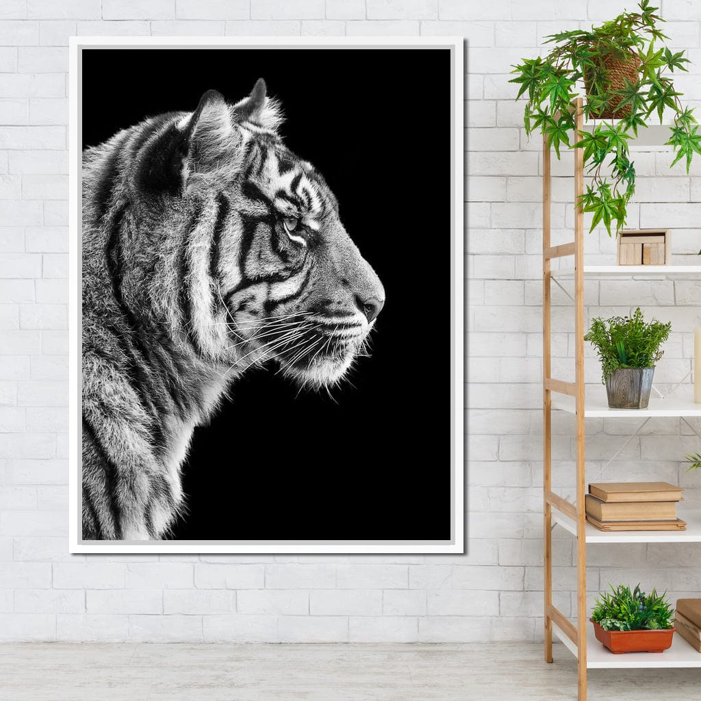 Black and White Sumatran Tiger Canvas Wall Art