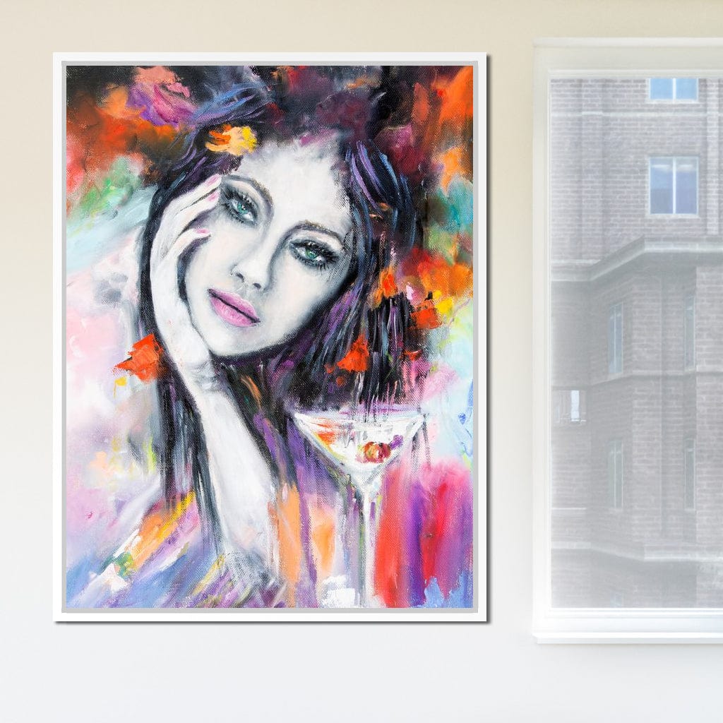 Martini Girl Canvas Wall Art