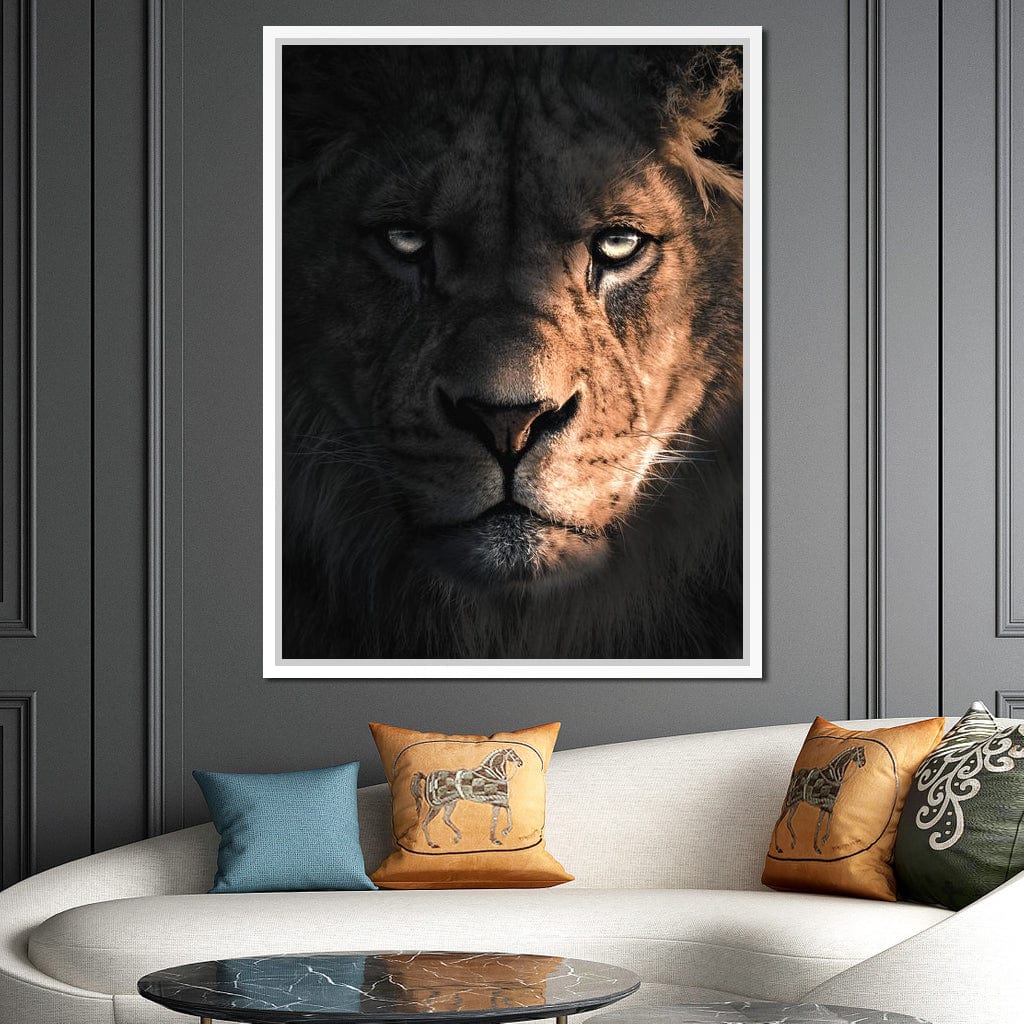 Lion Dark Canvas Wall Art