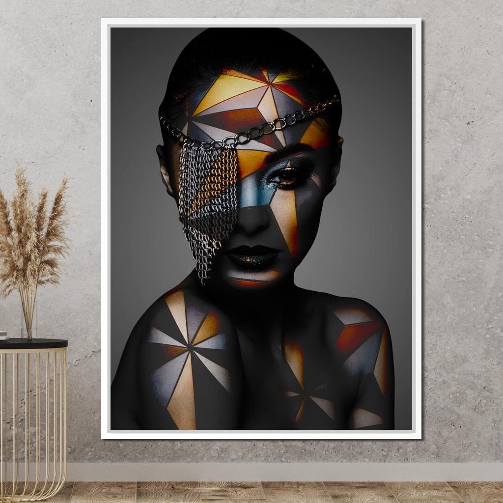 Geometric Face Paint Canvas Wall Art