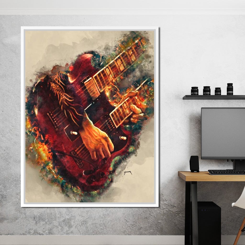 Jimmy Page's Electric Guitar Canvas Wall Art