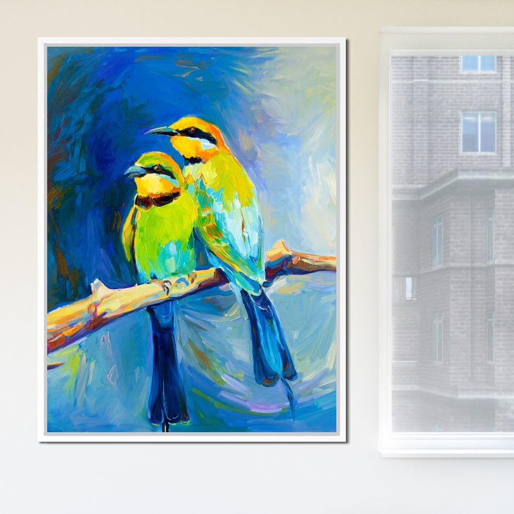Blue Tailed Bee Eaters Canvas Wall Art
