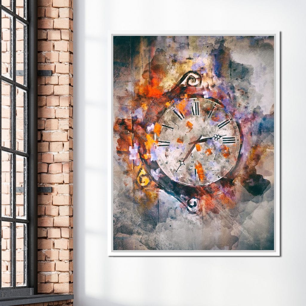 Time Clock Canvas Wall Art