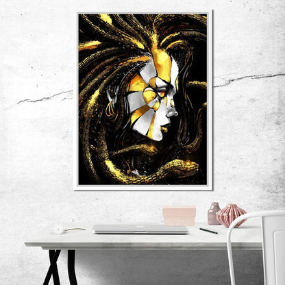Golden Medusa Canvas Wall Art