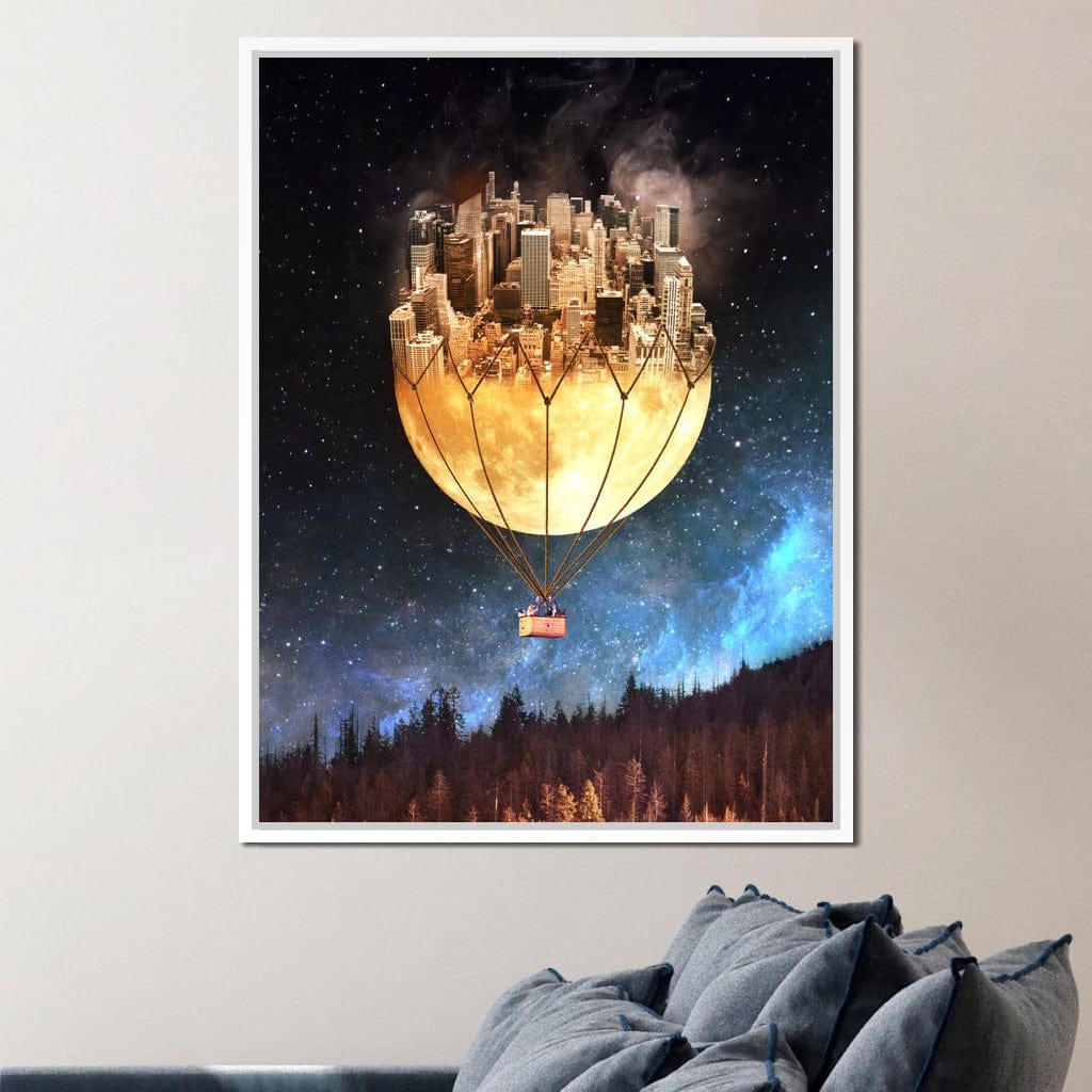Moon Town Canvas Wall Art