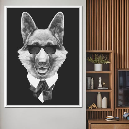Dressed Up German Shepherd Canvas Wall Art