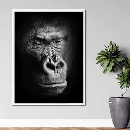 Black and White Gorilla Canvas Wall Art