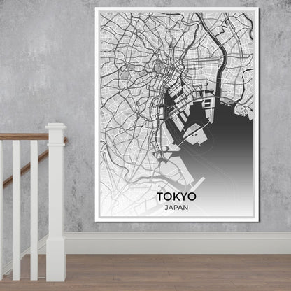 Map of Tokyo, Japan Canvas Wall Art