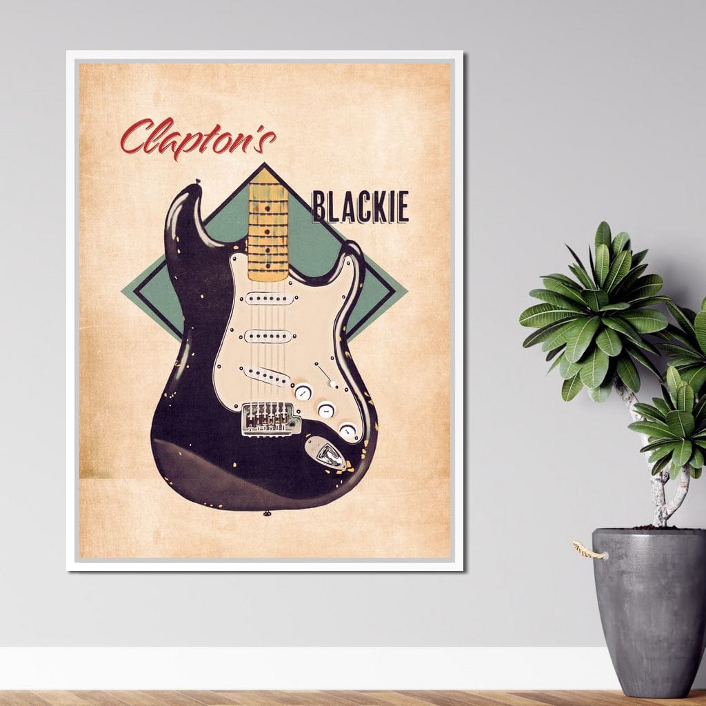 Eric Clapton's Blackie Guitar Retro Canvas Wall Art