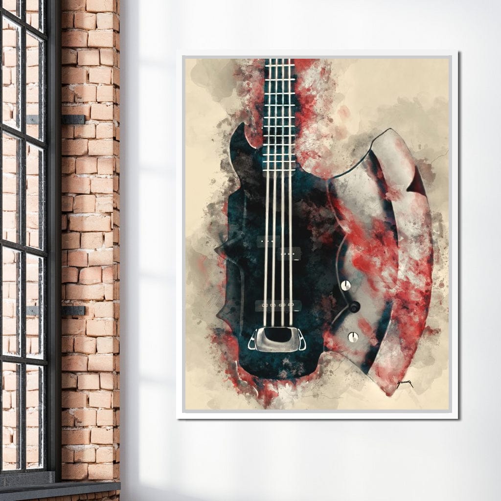 The Demon's Axe Bass Guitar Canvas Wall Art