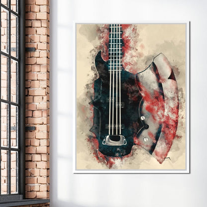 The Demon's Axe Bass Guitar Canvas Wall Art